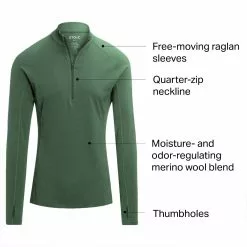 Stoic Merino Blend 1/4 Zip Baselayer Top Men's -Stoic Pop Store GREPAS D15