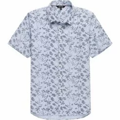 Stoic Print Stripe Short Sleeve Button Down Shirt Men's