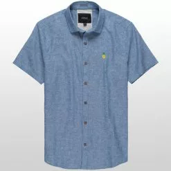 Stoic Crosshatch Linen Short Sleeve Button Down Shirt Men's -Stoic Pop Store NAV D4 1