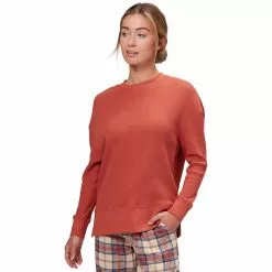 Stoic Long Sleeve Waffle Knit Top Women's 11 Stoic Long Sleeve Waffle Knit Top Women's -Stoic Pop Store RED 2