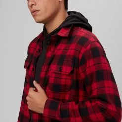 Stoic Button Up Flannel Shirt Men's -Stoic Pop Store REDSHAPLA D2