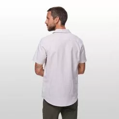 Stoic Crosshatch Linen Short Sleeve Button Down Shirt Men's -Stoic Pop Store SAN D4