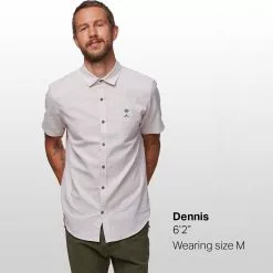 Stoic Crosshatch Linen Short Sleeve Button Down Shirt Men's -Stoic Pop Store SAN D7