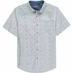 Stoic Spacedye Print Short Sleeve Woven Button Down Shirt Men's -Stoic Pop Store WHI 5