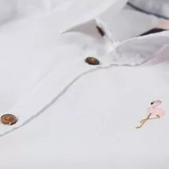 Stoic Crosshatch Linen Short Sleeve Button Down Shirt Men's -Stoic Pop Store WHI D1